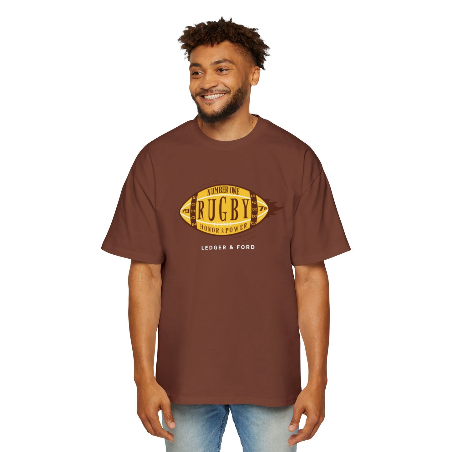 Ledger & Ford Rugby Graphic Tee in Clay