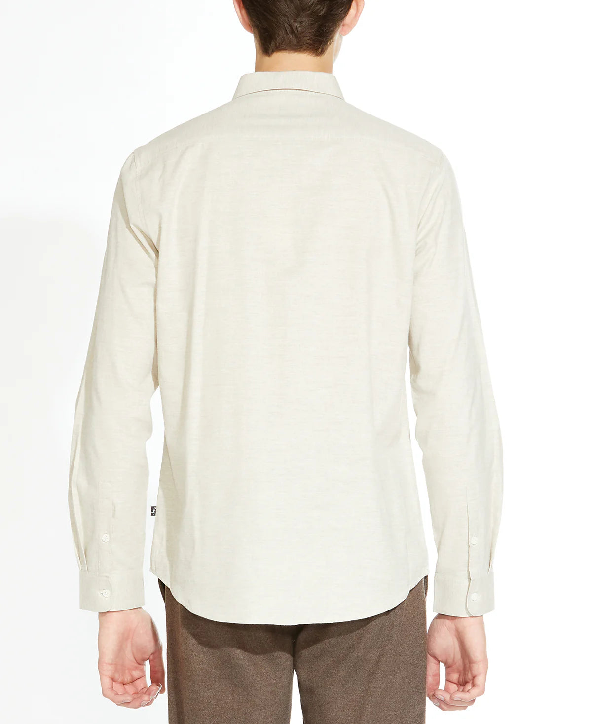 Orinda Long Sleeve Brushed Flannel Shirt (Cream)