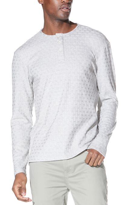 Folsom Basketweave Henley (Light Gray) - LIMITED HOLIDAY SPECIAL