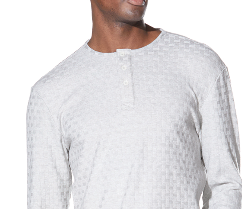 Folsom Basketweave Henley (Light Gray) - LIMITED HOLIDAY SPECIAL